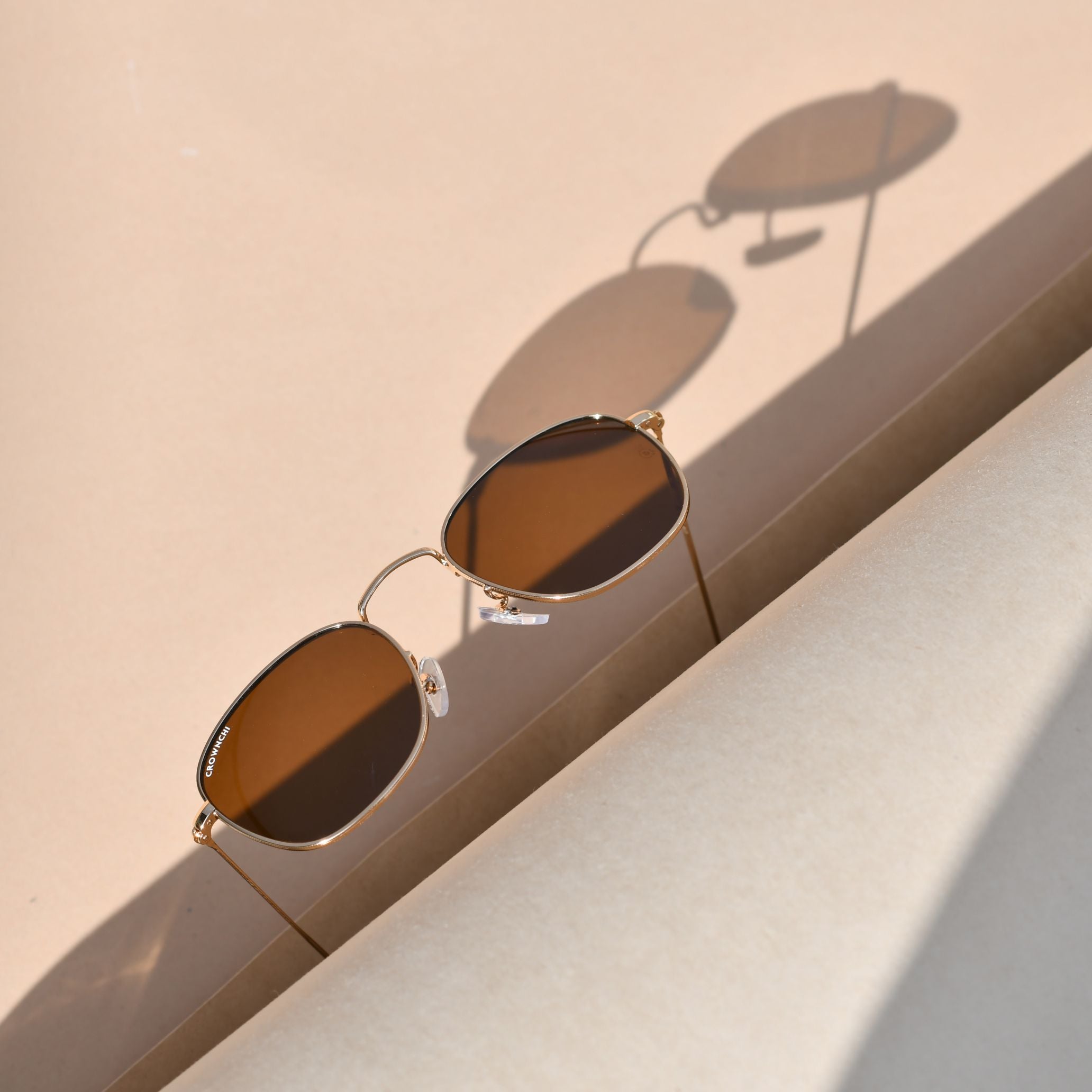 Lucas Gold Brown Round Edition Sunglasses