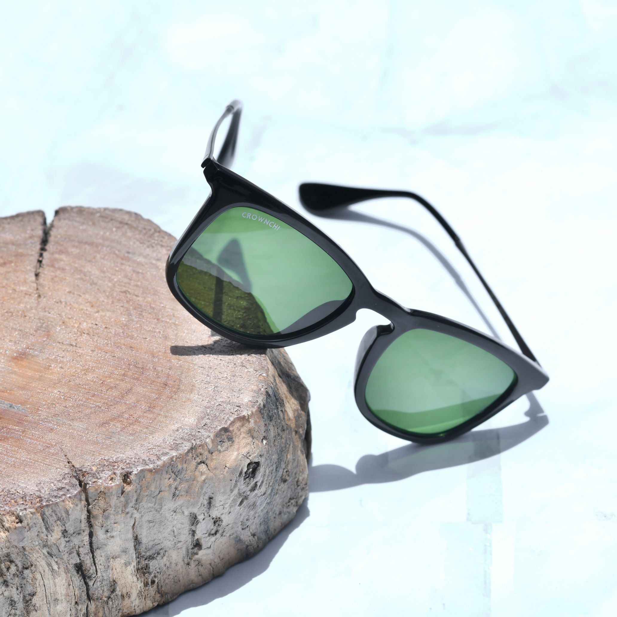 Sparrow Black Green Square Edition Sunglasses
