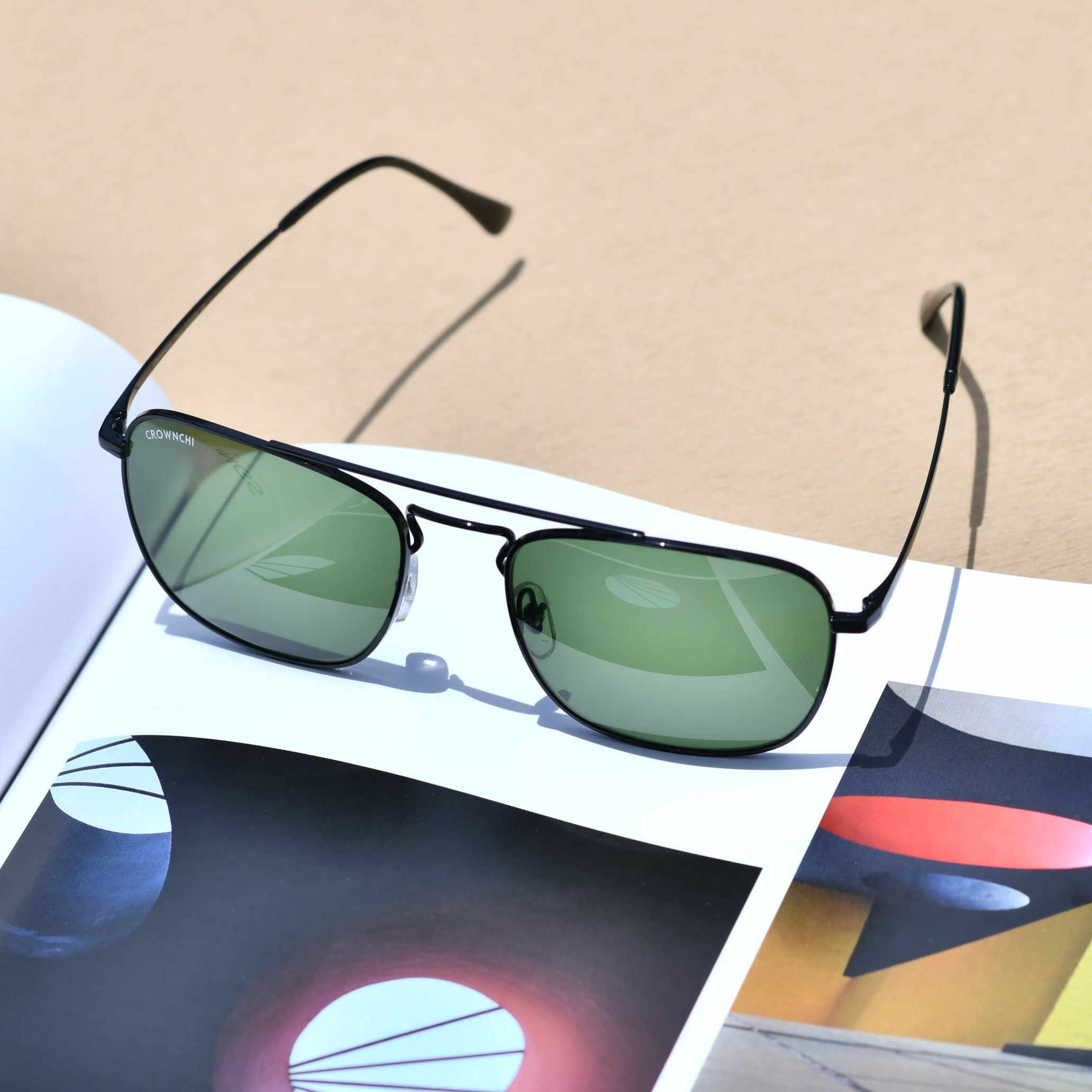 Denver Black Green Square Edition Sunglasses