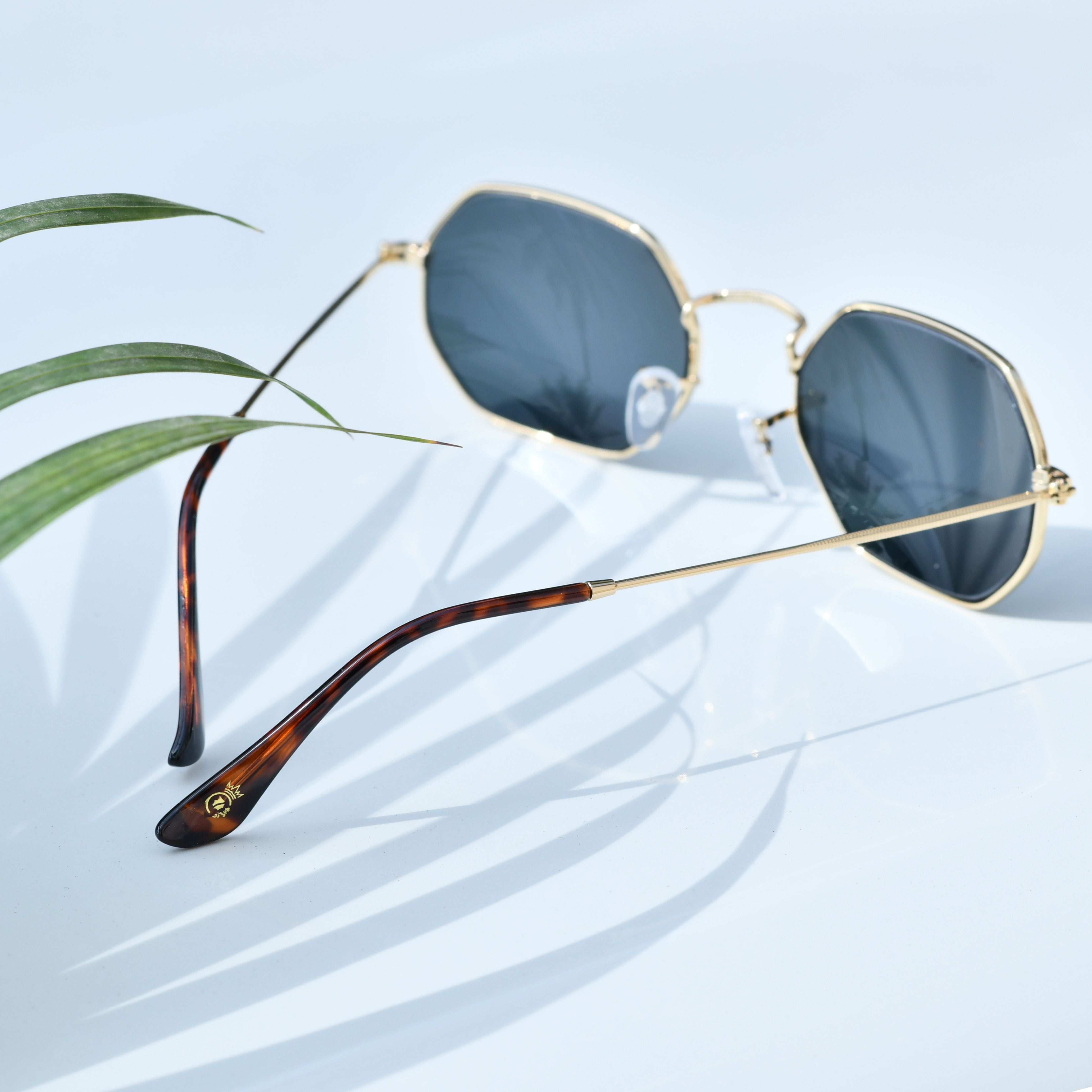 Marcus Gold Black Rectangle Edition Sunglasses