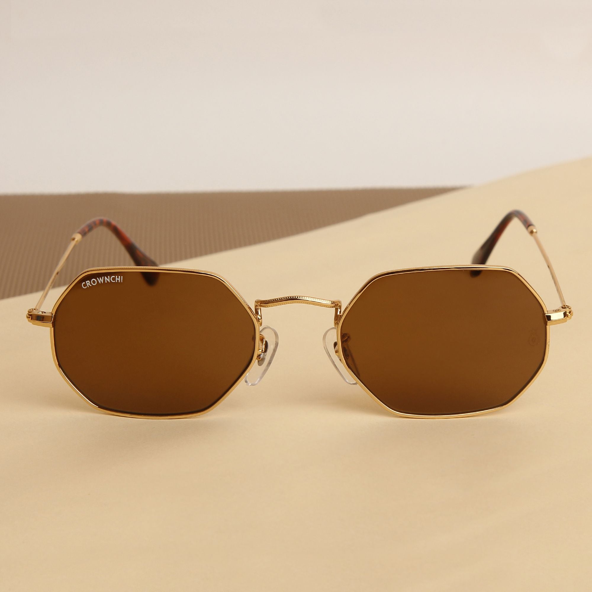 Marcus Gold Brown Rectangle Edition Sunglasses