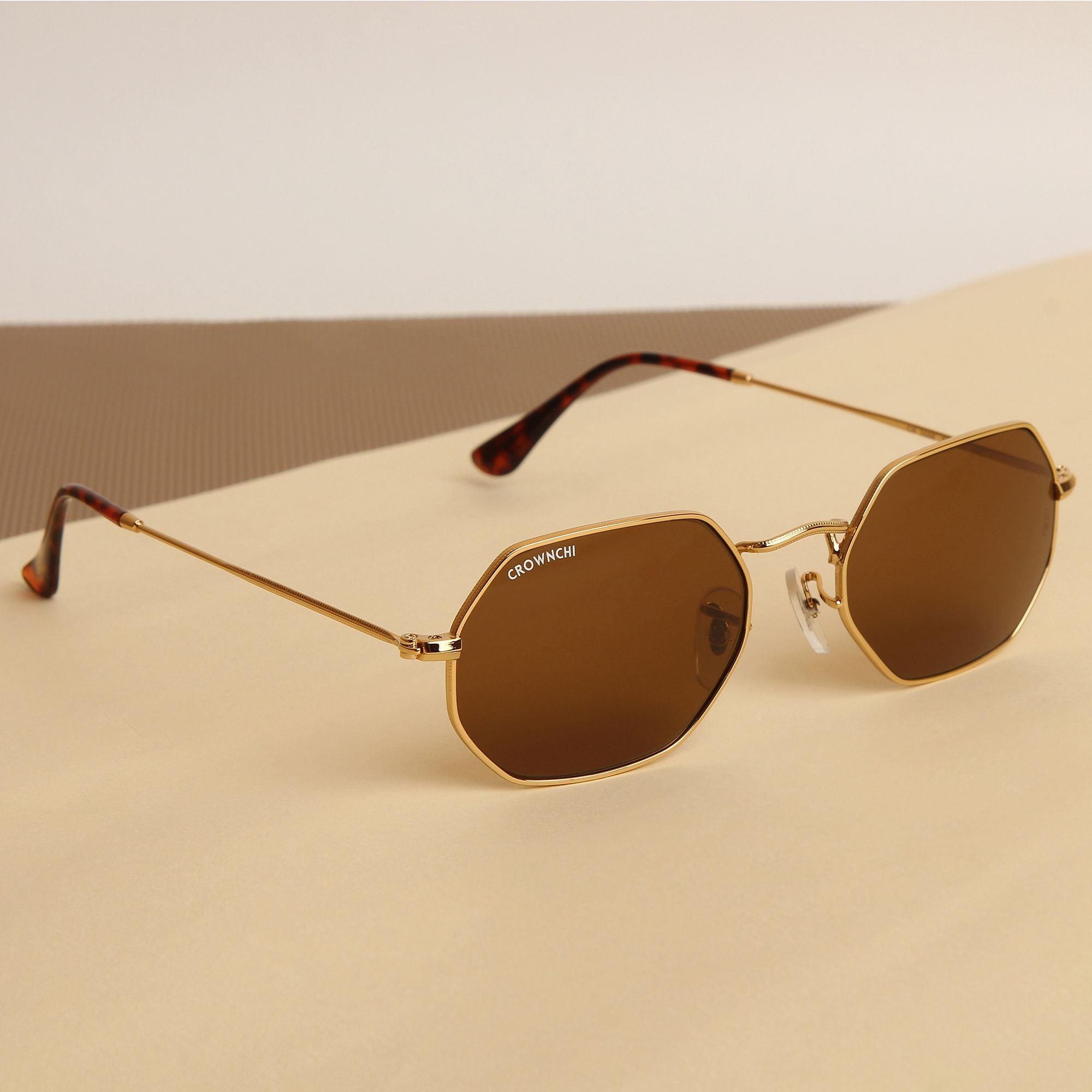 Marcus Gold Brown Rectangle Edition Sunglasses