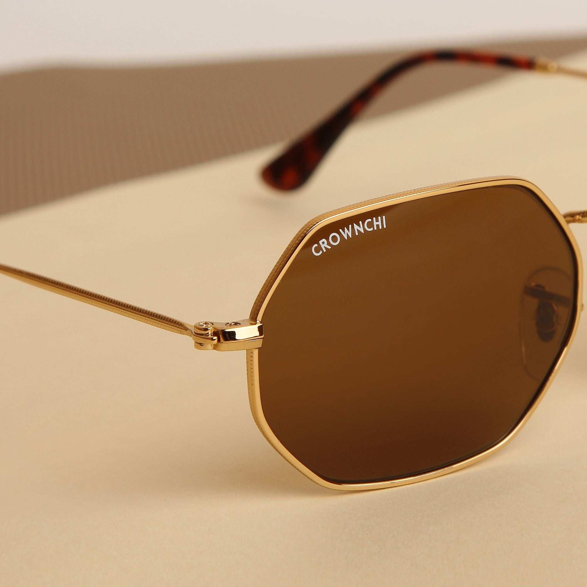 Marcus Gold Brown Rectangle Edition Sunglasses