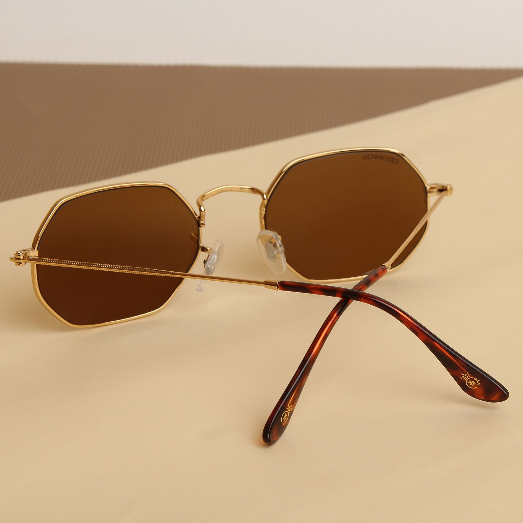 Marcus Gold Brown Rectangle Edition Sunglasses