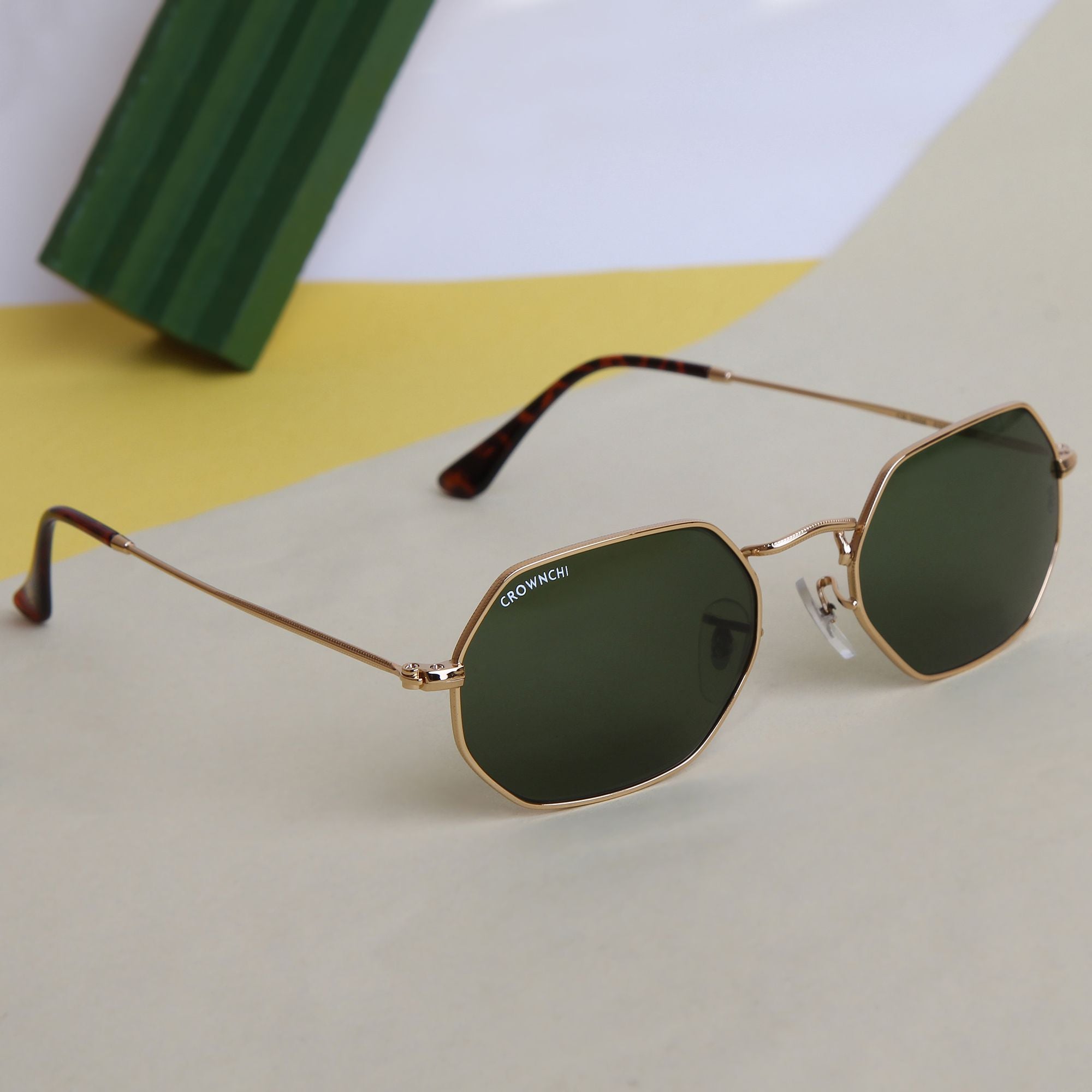 Marcus Gold Green Rectangle Edition Sunglasses