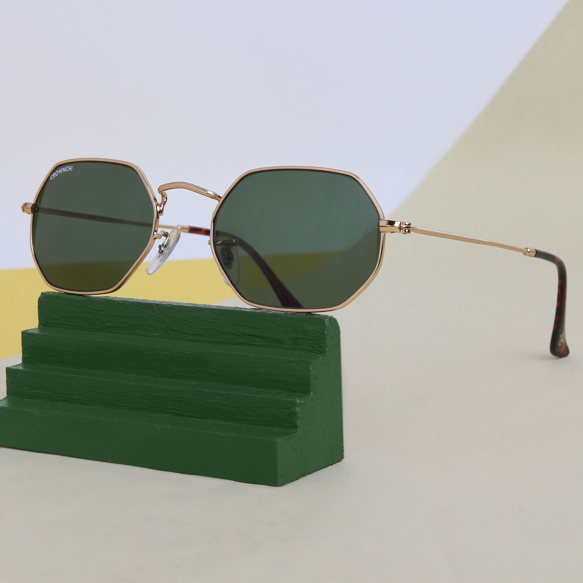 Marcus Gold Green Rectangle Edition Sunglasses