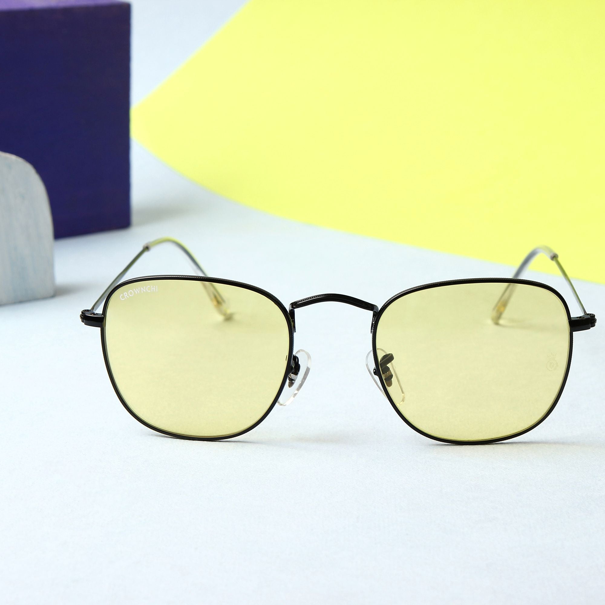 Lucas Black Yellow Round Edition Sunglasses