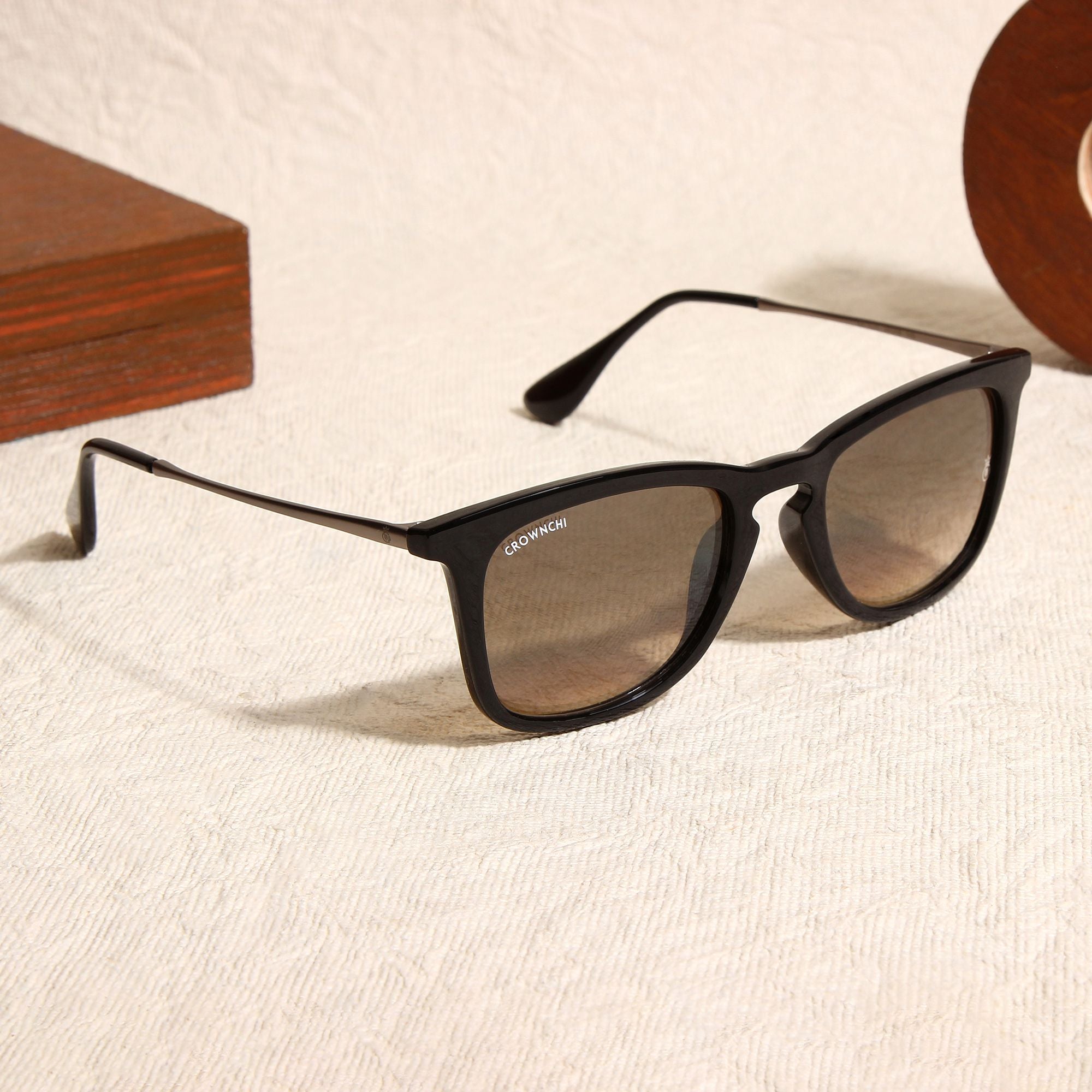 Sparrow Black Brown Gradient Square Edition Sunglasses
