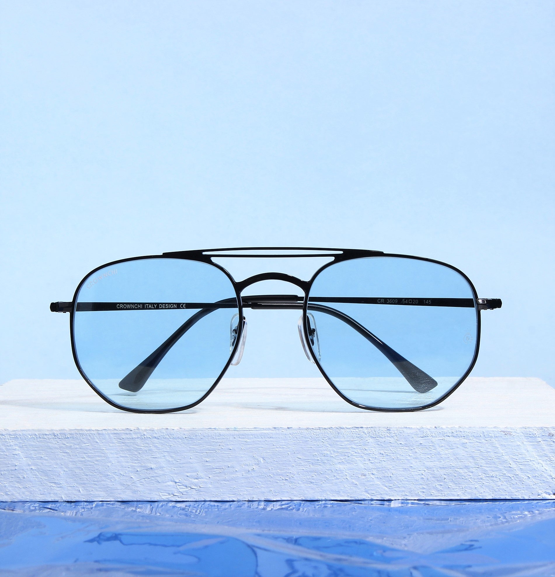 Moscow Black Blue Round Edition Sunglasses