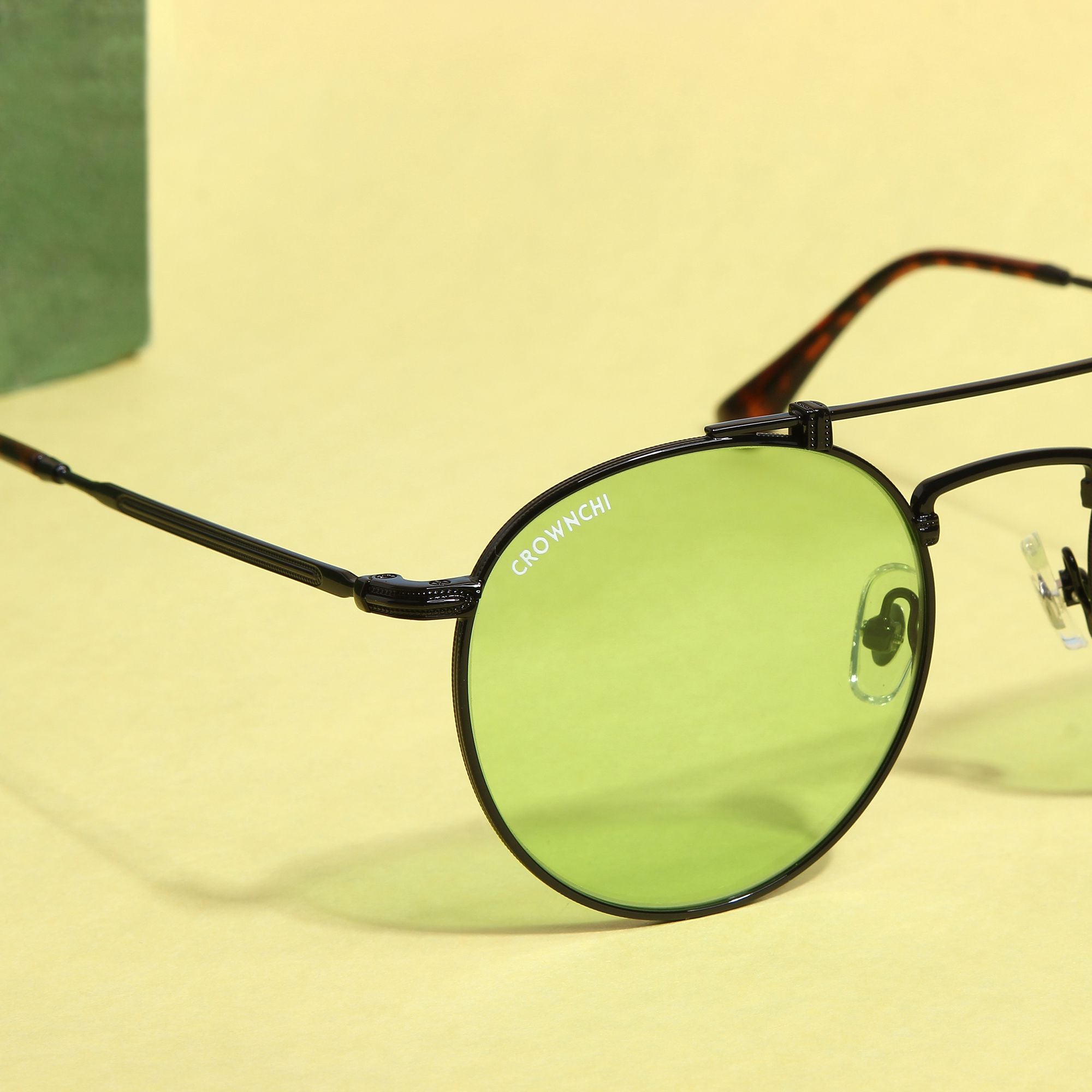 Tokyo Black Candy Green Upper Bridge Round Edition Sunglasses