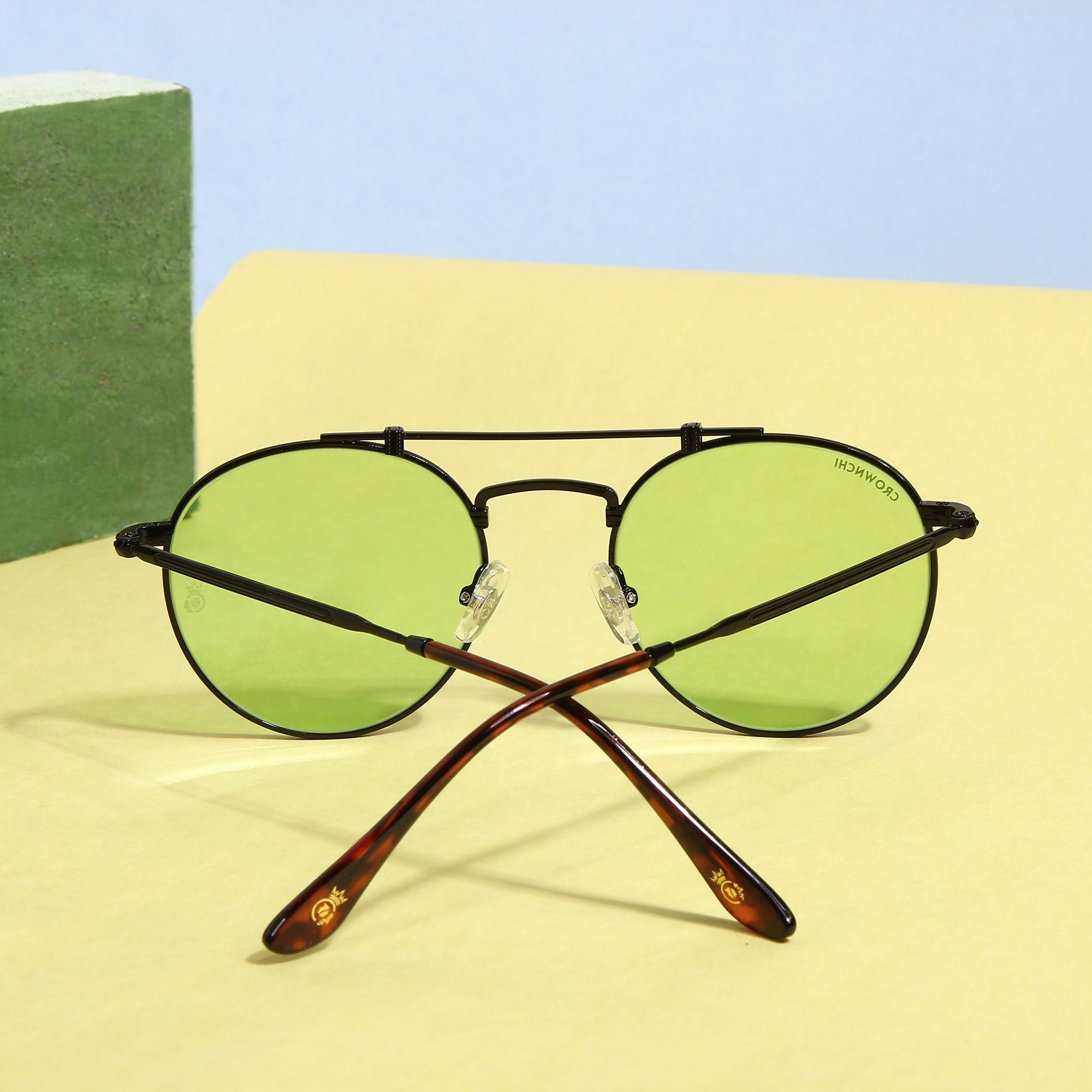 Tokyo Black Candy Green Upper Bridge Round Edition Sunglasses