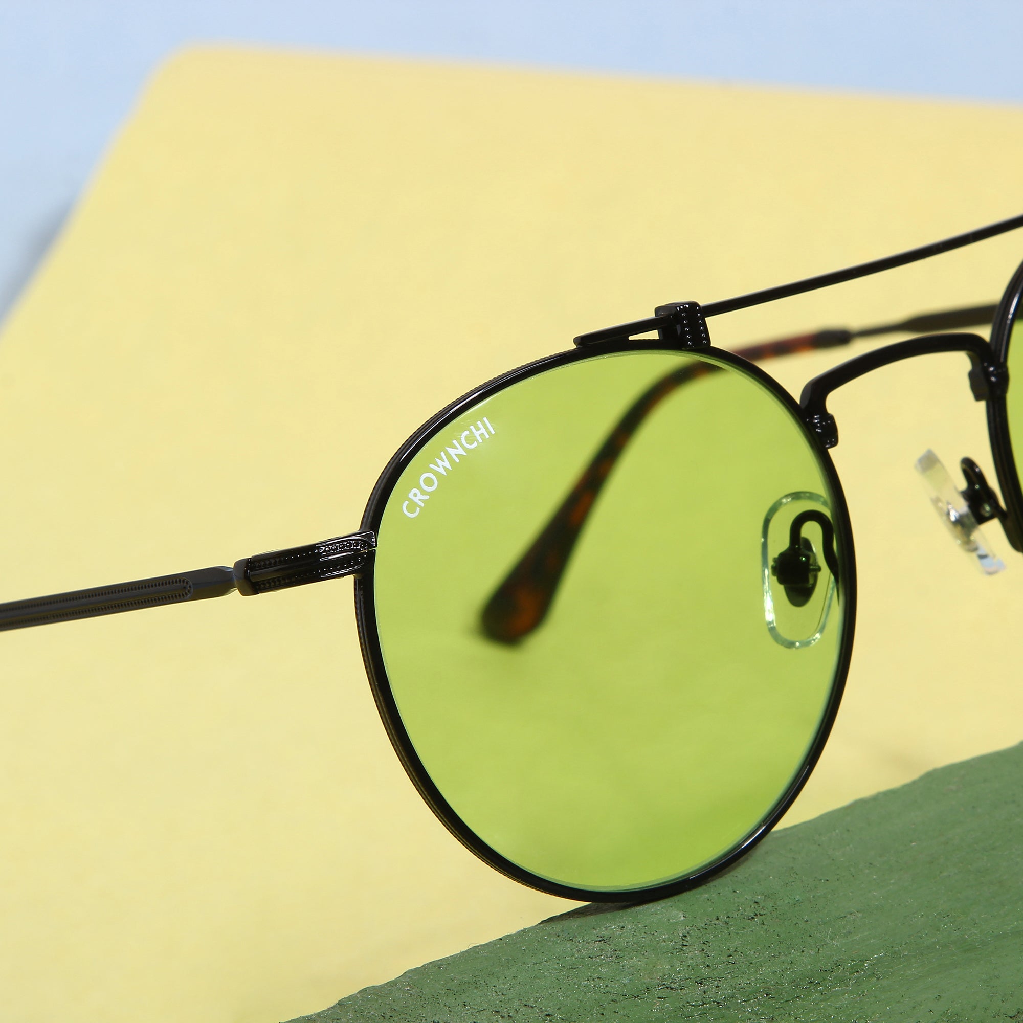 Tokyo Black Candy Green Upper Bridge Round Edition Sunglasses