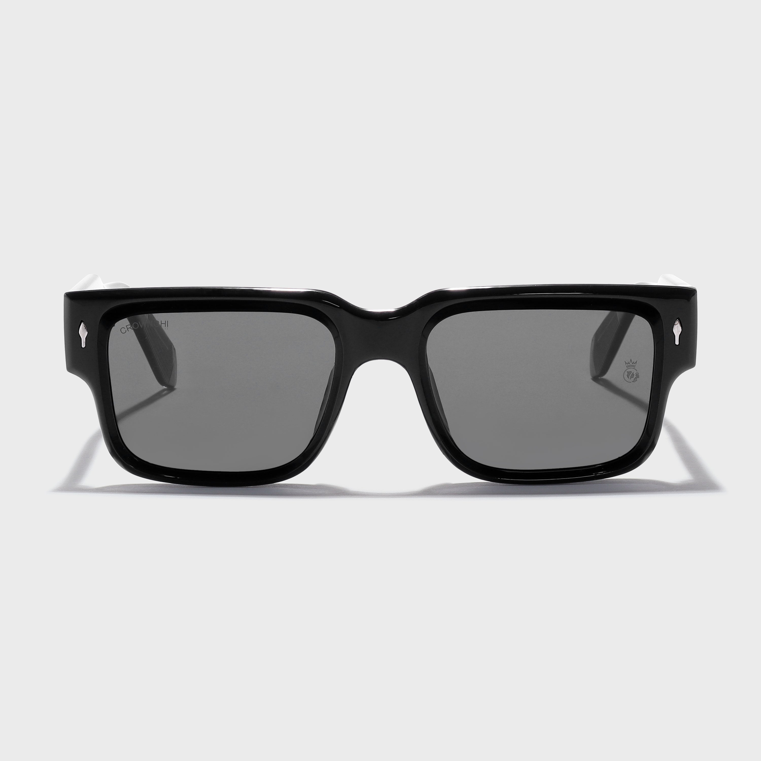 Crownchi Gentleman Full Black Square Sunglasses
