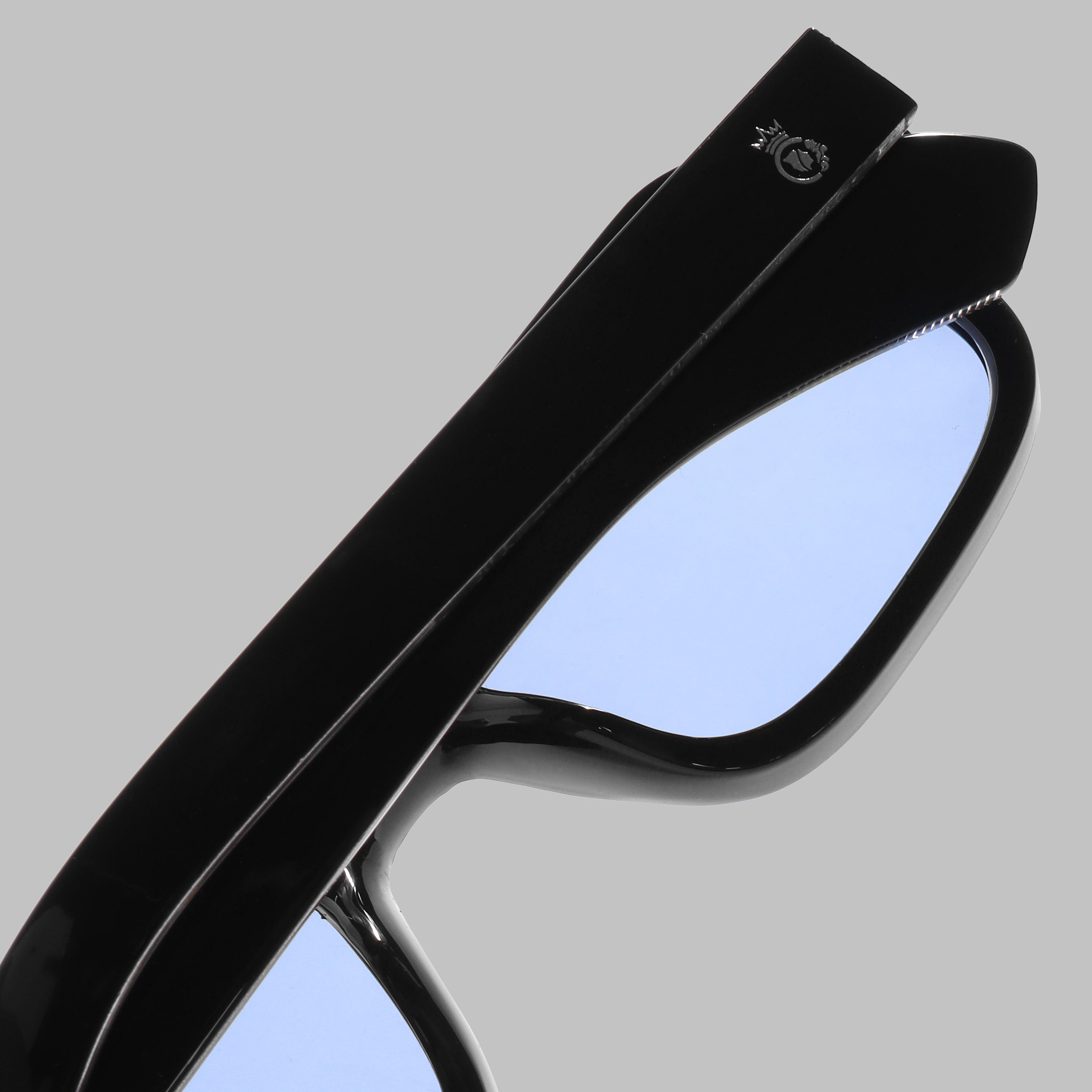 Crownchi Marsella Black Blue Square Sunglasses