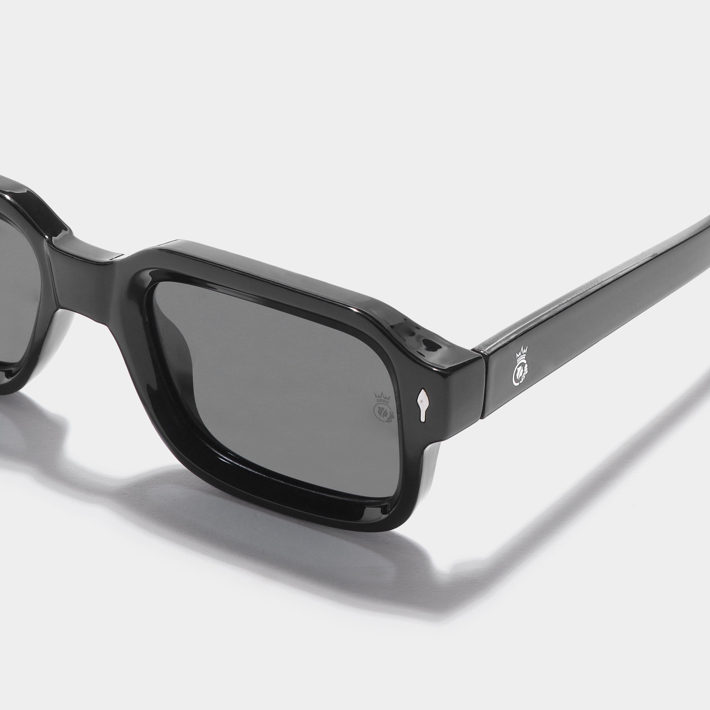 Crownchi Marsella Full Black Square Sunglasses