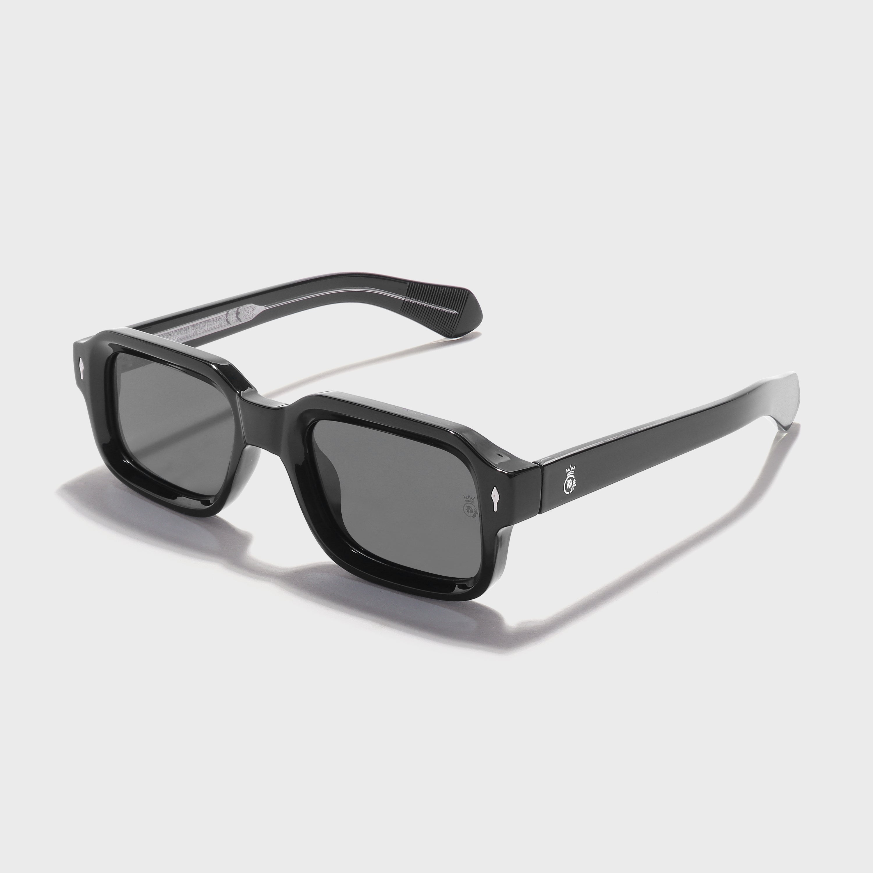 Crownchi Marsella Full Black Square Sunglasses