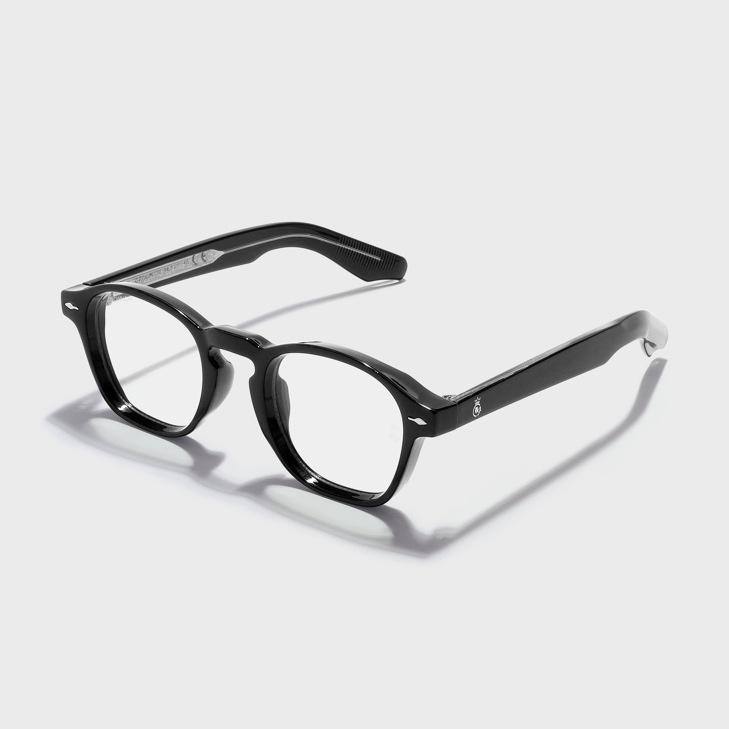 Crownchi Professor Black Clear Square Sunglasses