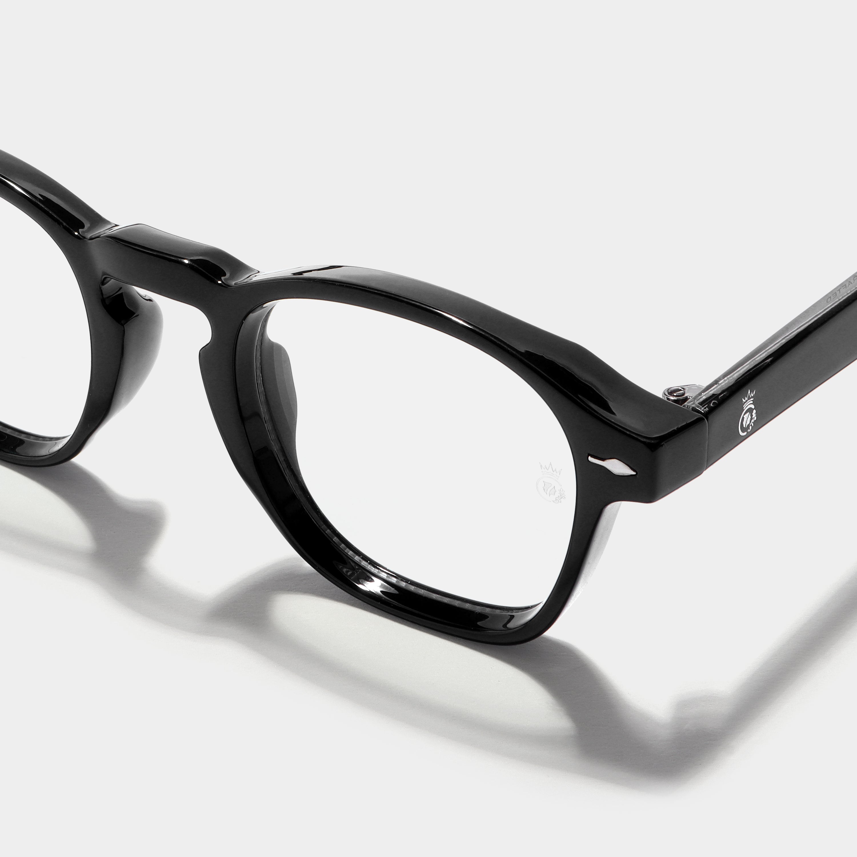 Crownchi Professor Black Clear Square Sunglasses