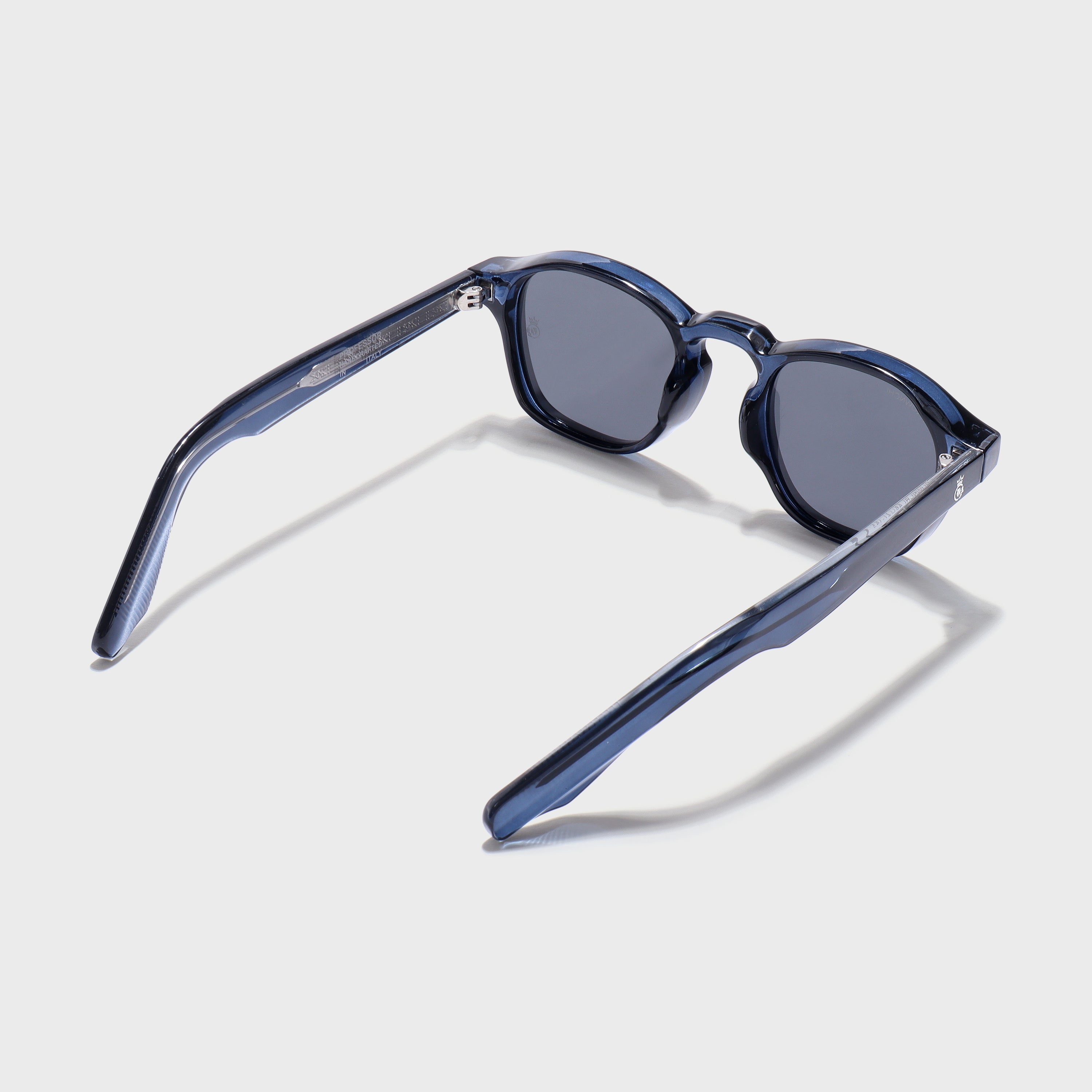 Crownchi Professor Blue Black Square Sunglasses