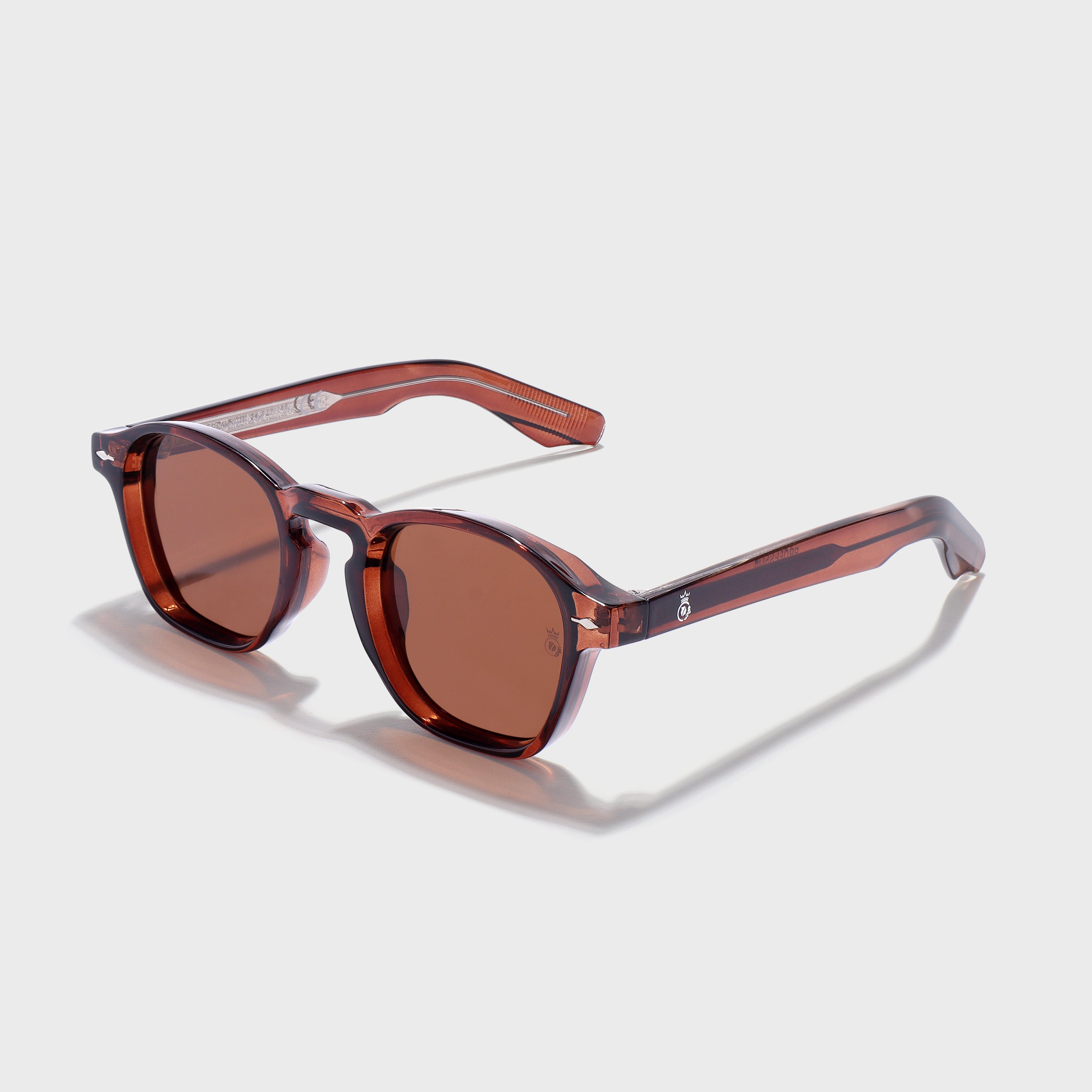 Crownchi Professor Full brown Square Sunglasses