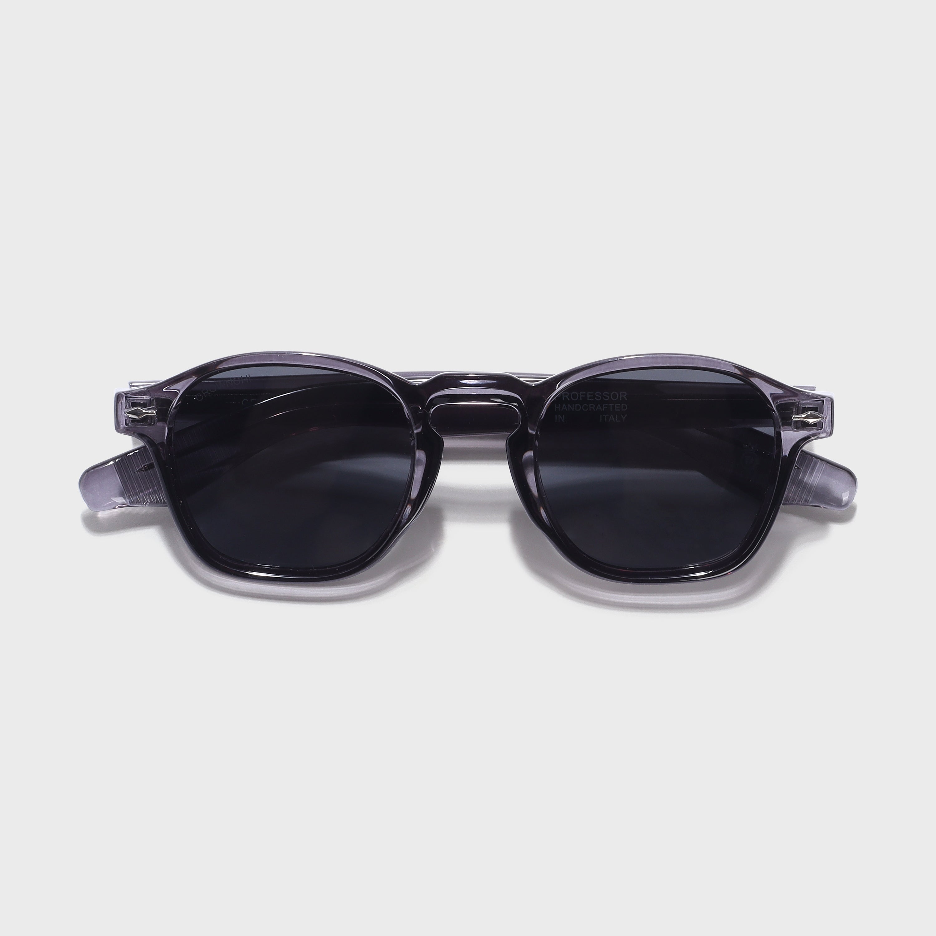 Crownchi Professor Grey Black Square Sunglasses