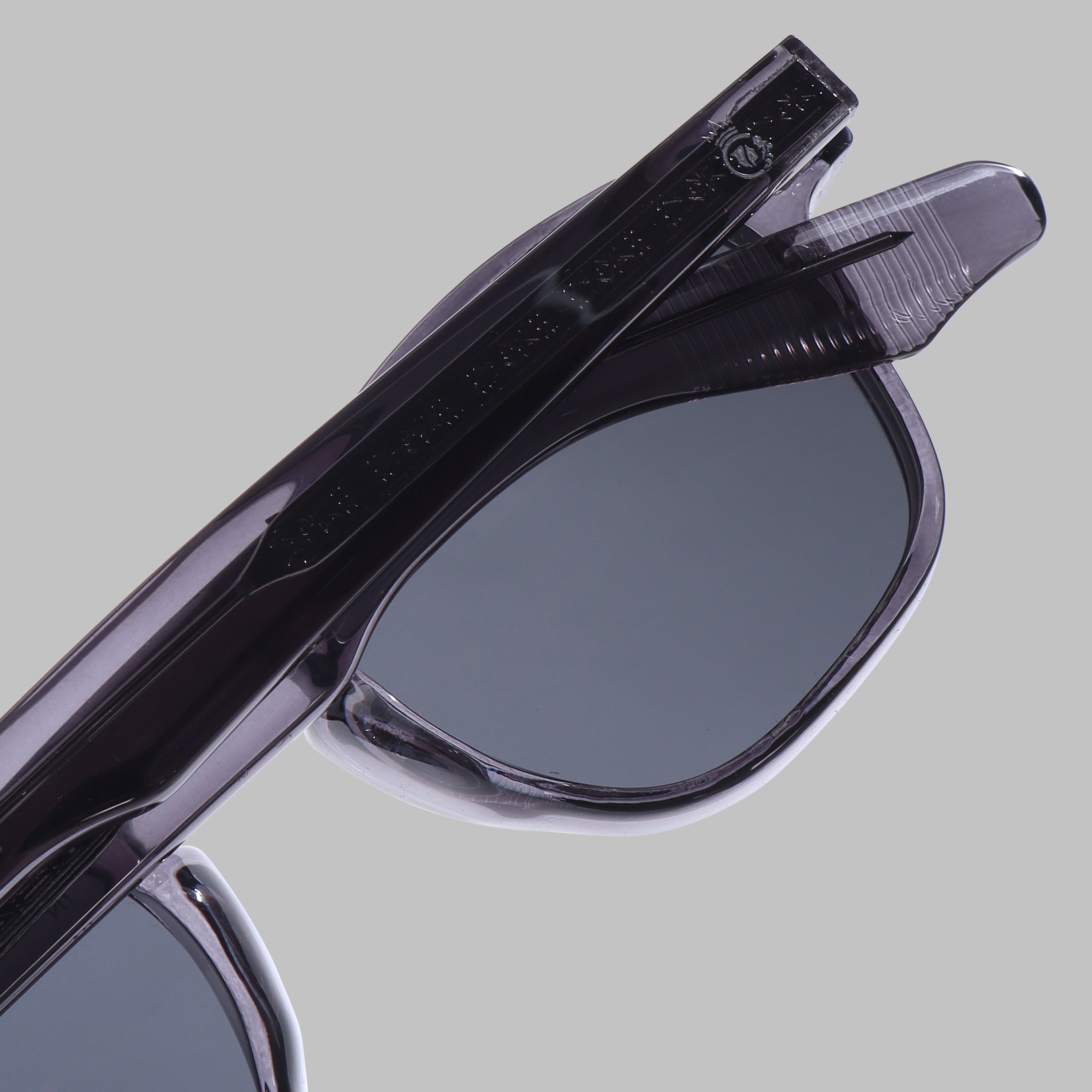 Crownchi Professor Grey Black Square Sunglasses