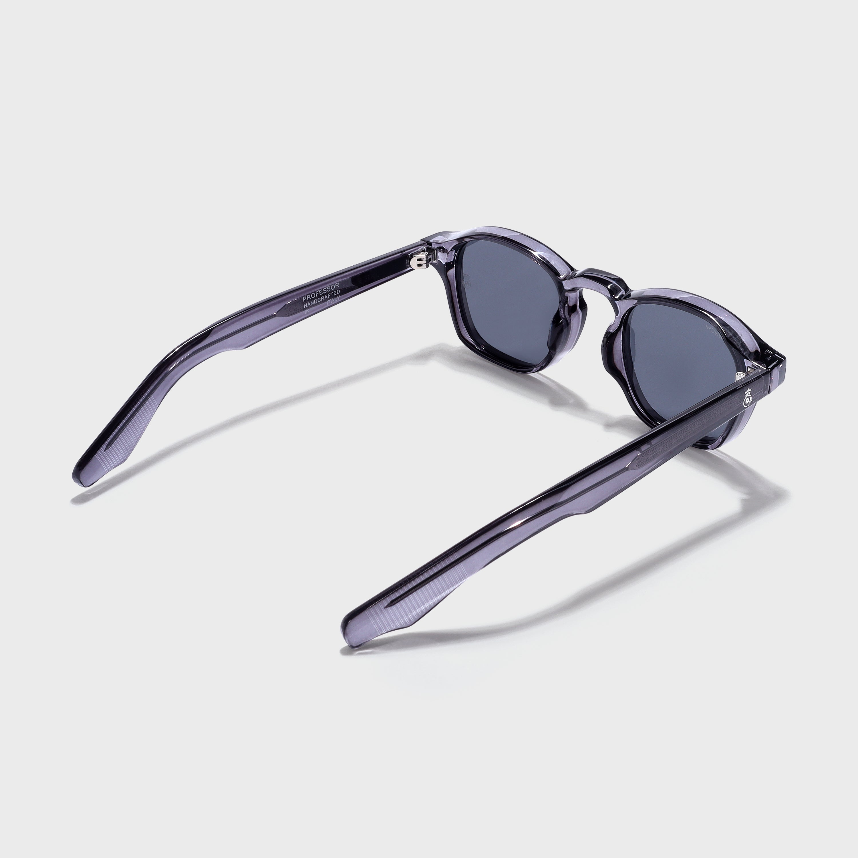 Crownchi Professor Grey Black Square Sunglasses