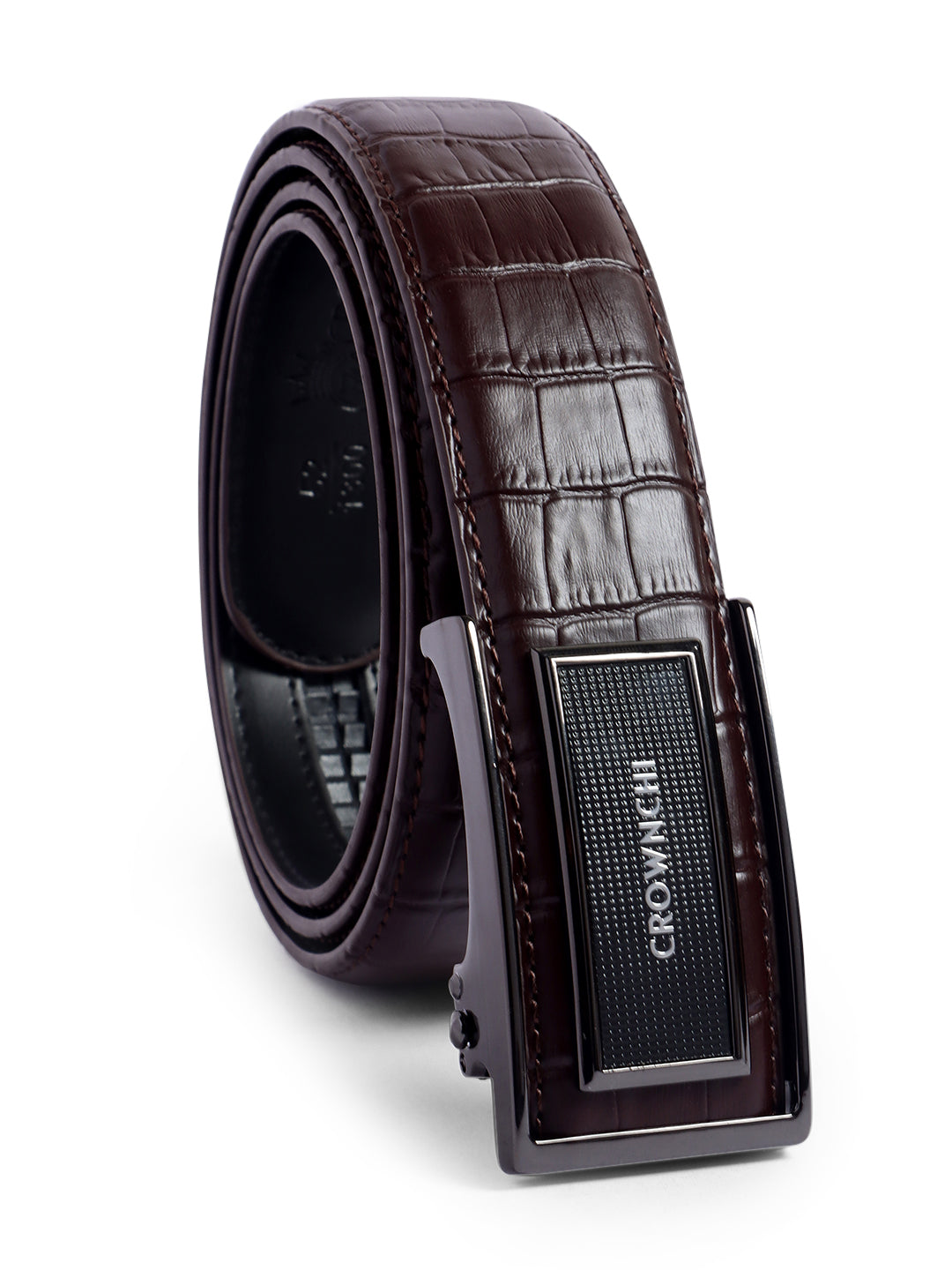 Melbourne Brown Croc-Texture Leather Belt for Men