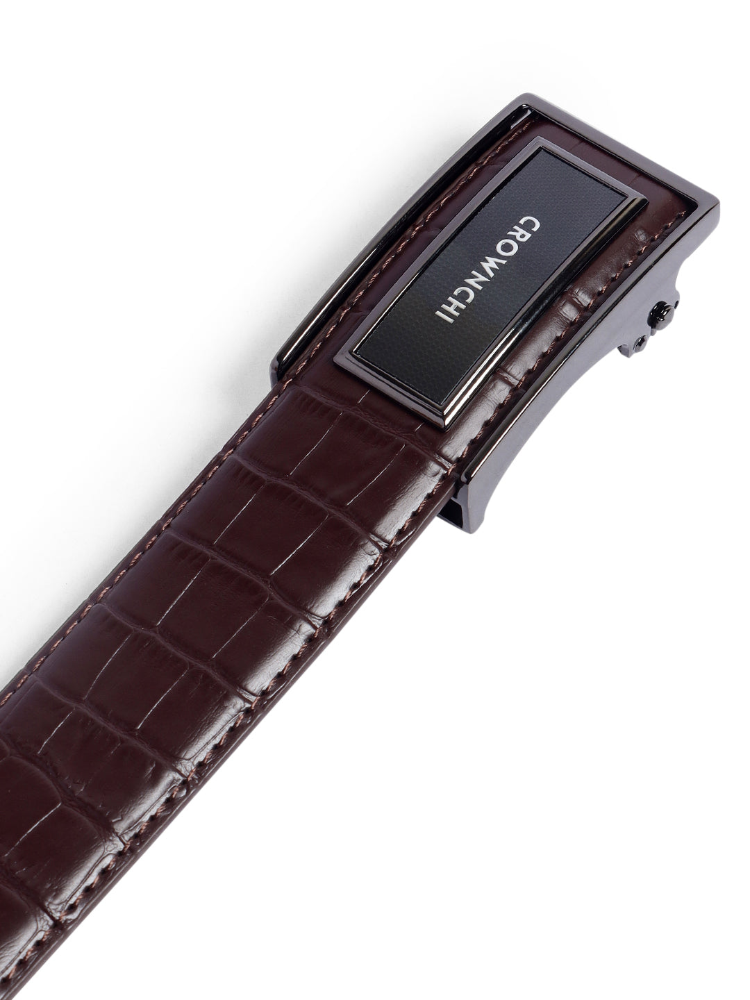 Melbourne Brown Croc-Texture Leather Belt for Men