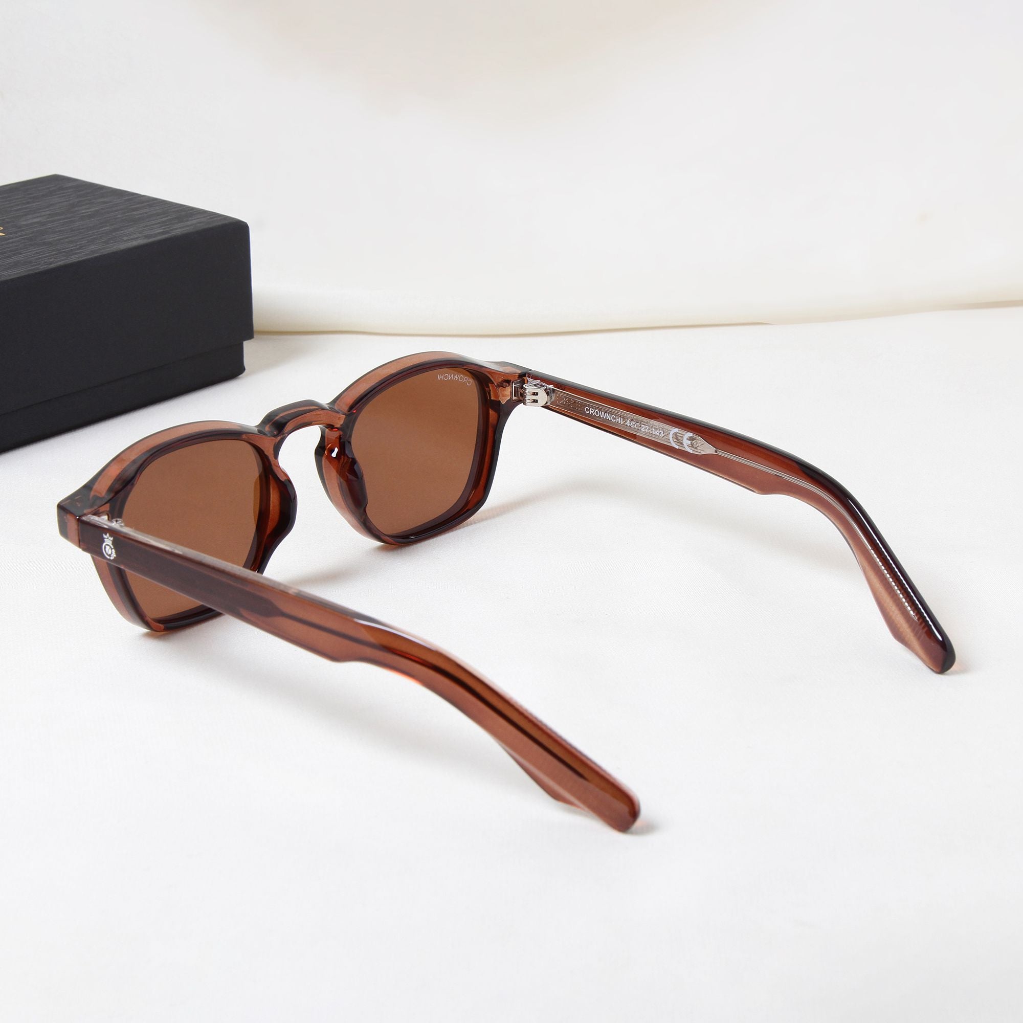 Crownchi Professor Full brown Square Sunglasses