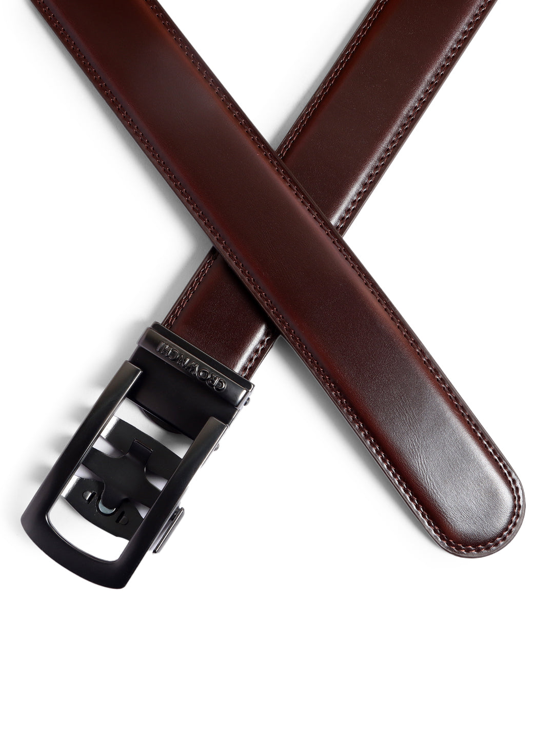 Sydney Gun Black Brown Leather Belt for Men