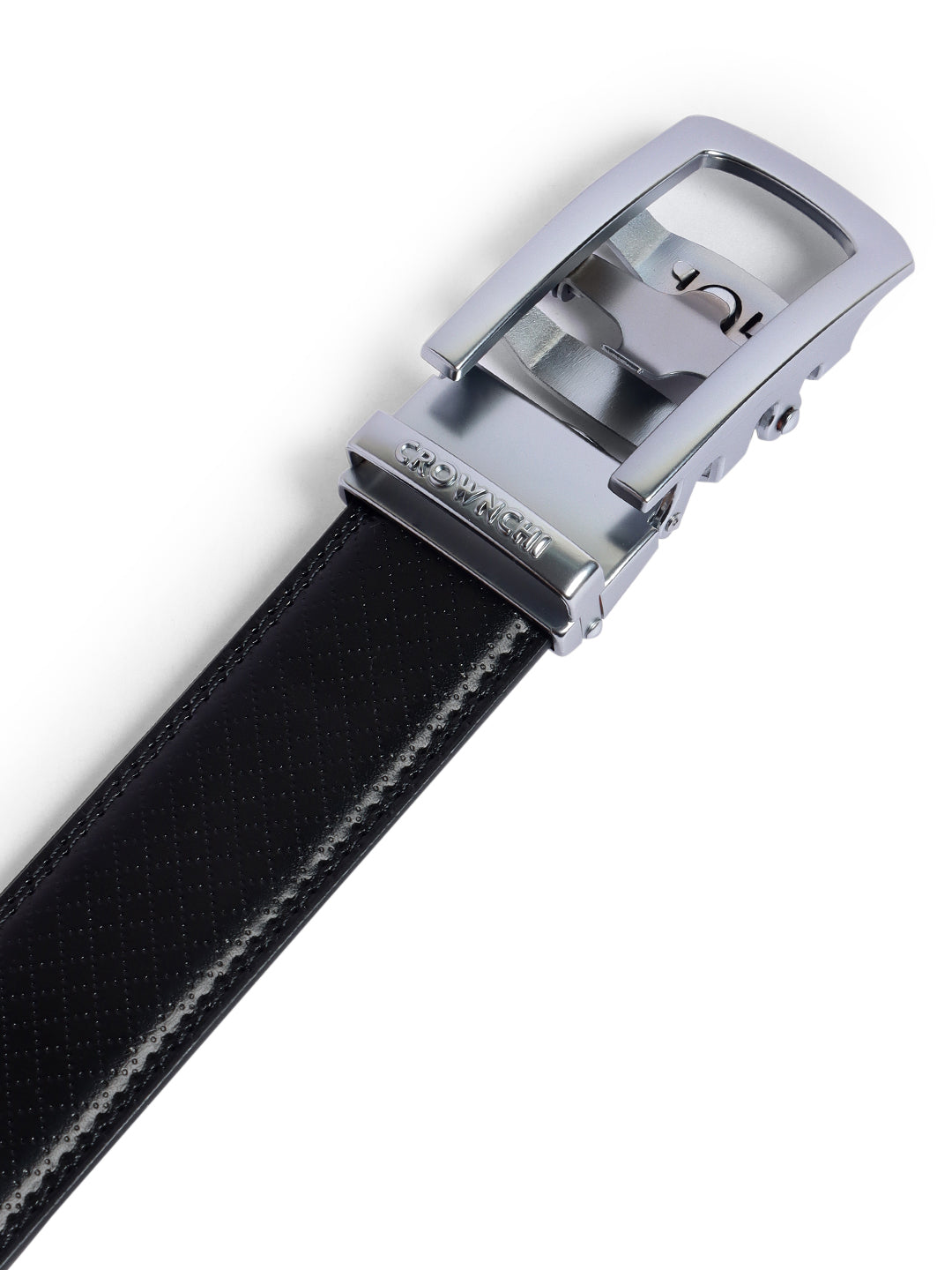 Sydney Silver Black Leather Belt for Men