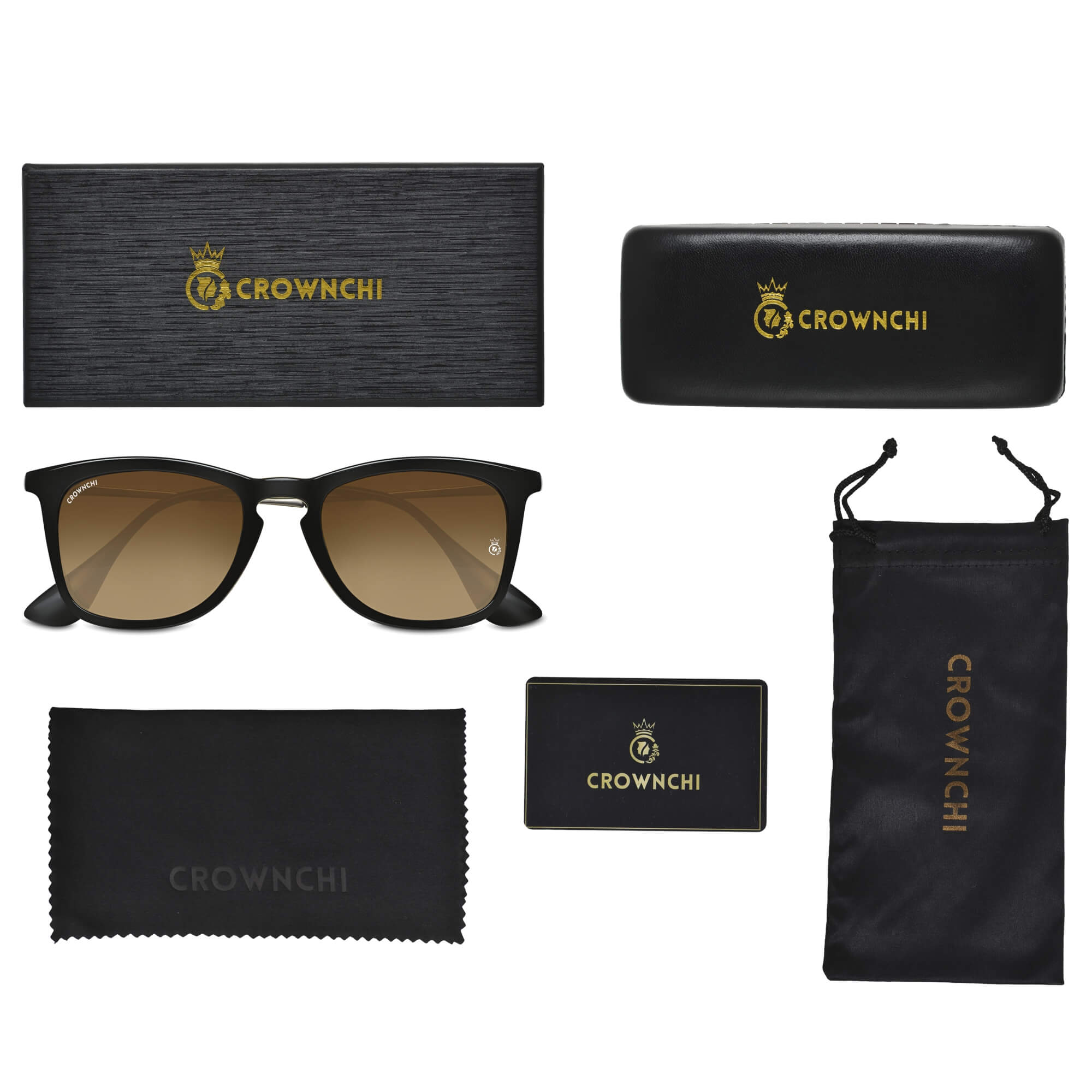 Sparrow Black Brown Gradient Square Edition Sunglasses