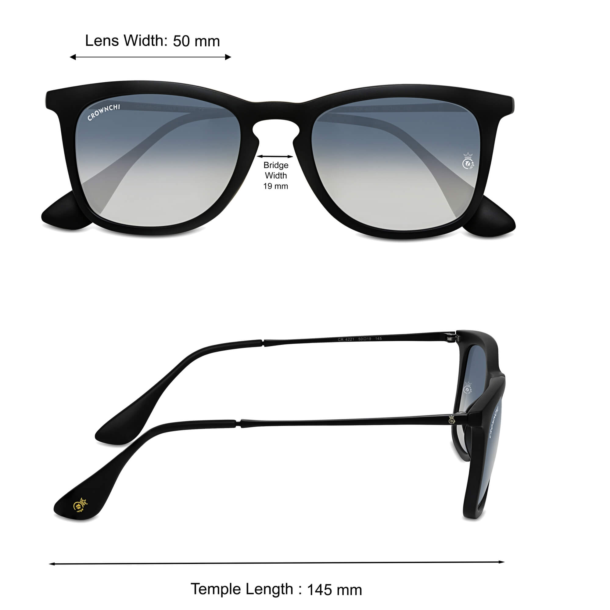 Sparrow Black Gradient Square Edition Sunglasses