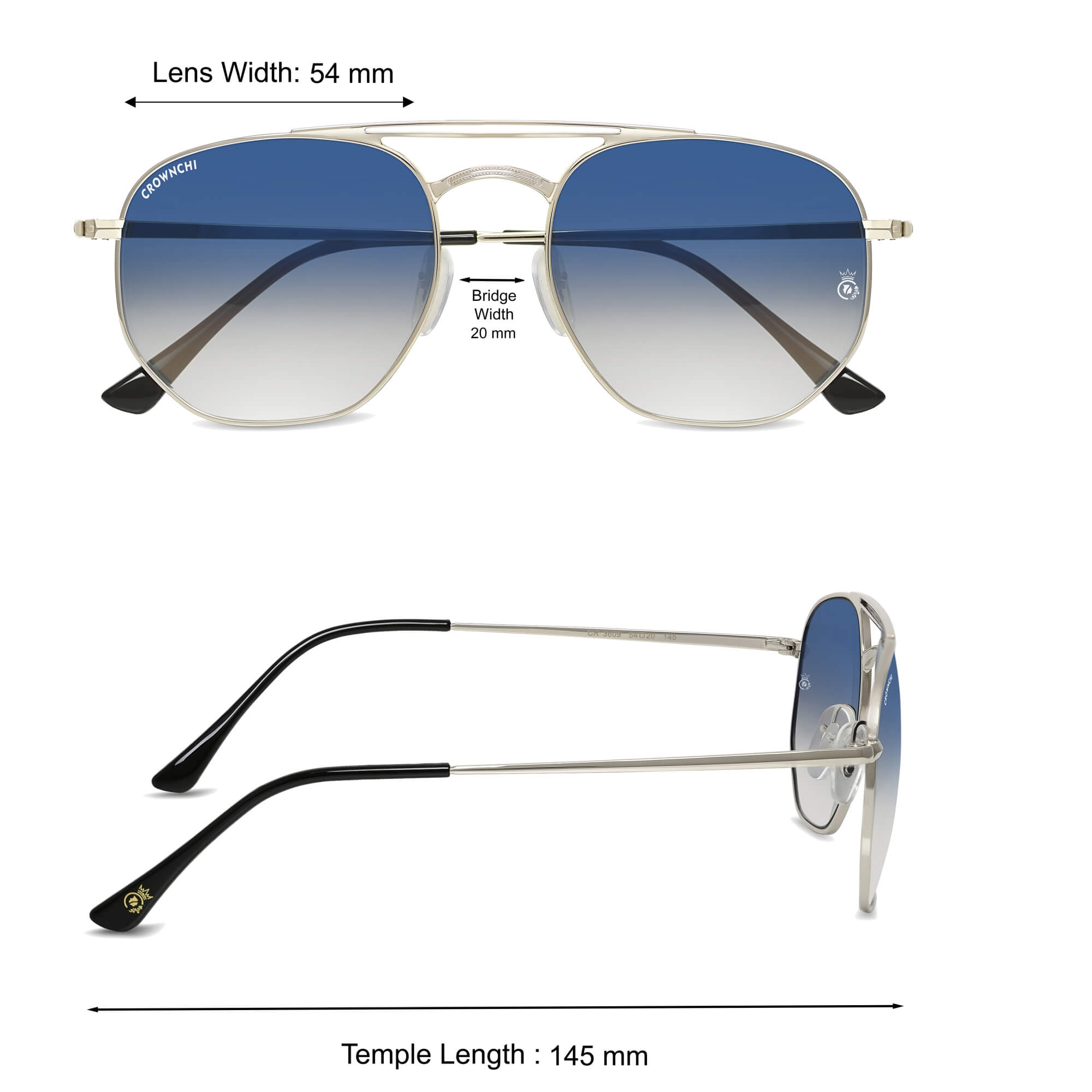 Moscow Silver Blue Gradient Round Edition Sunglasses