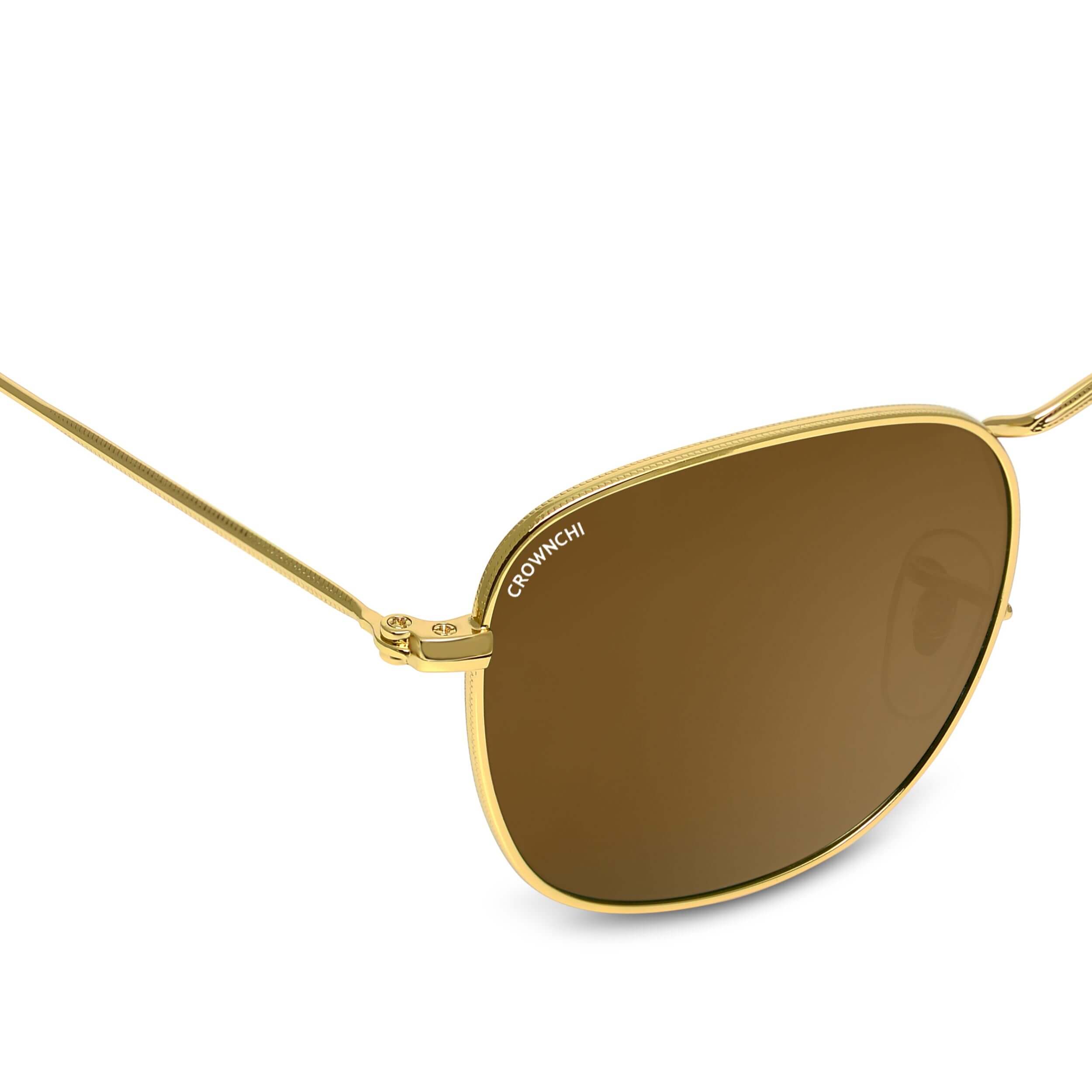 Lucas Gold Brown Round Edition Sunglasses