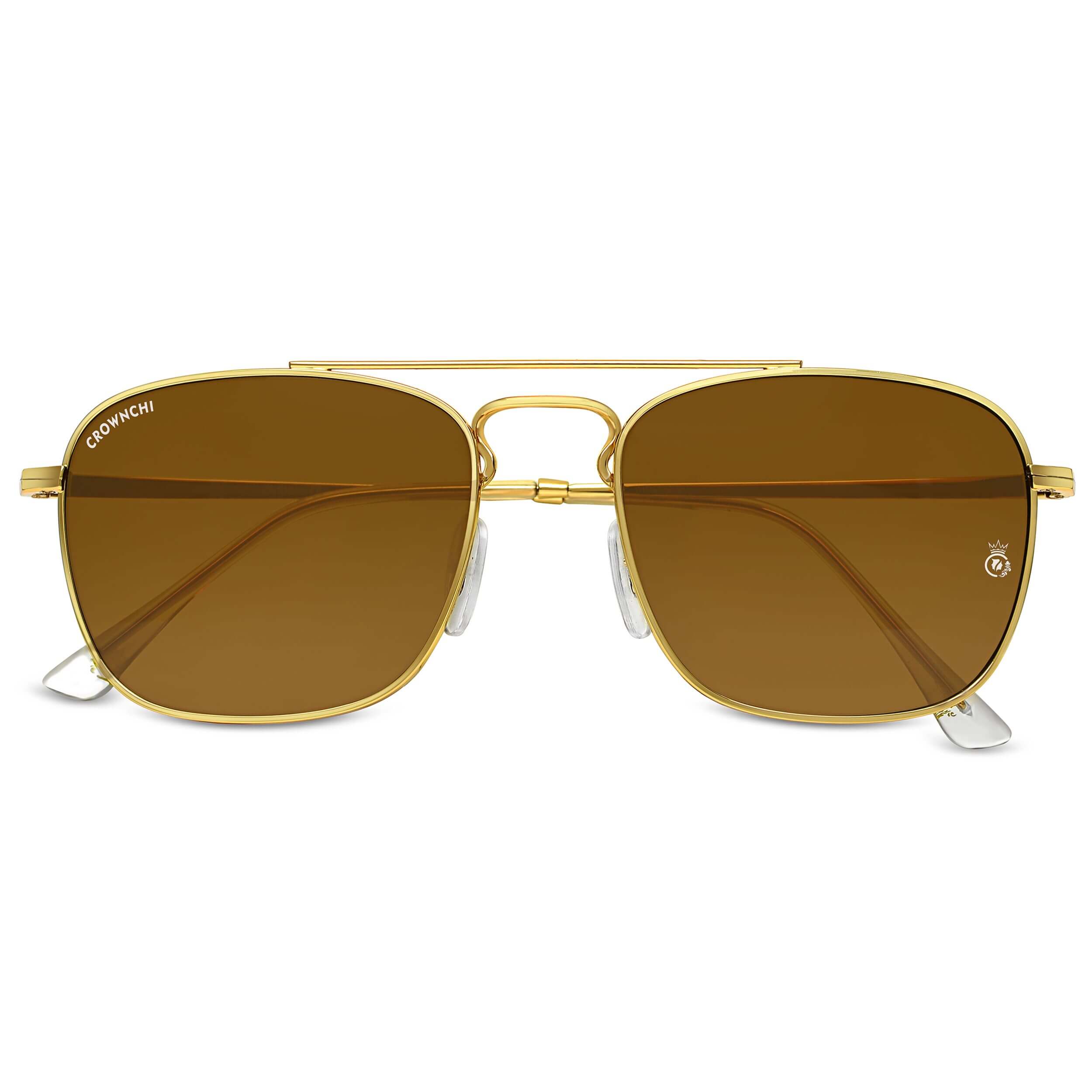 Denver Gold Brown Square Edition Sunglasses