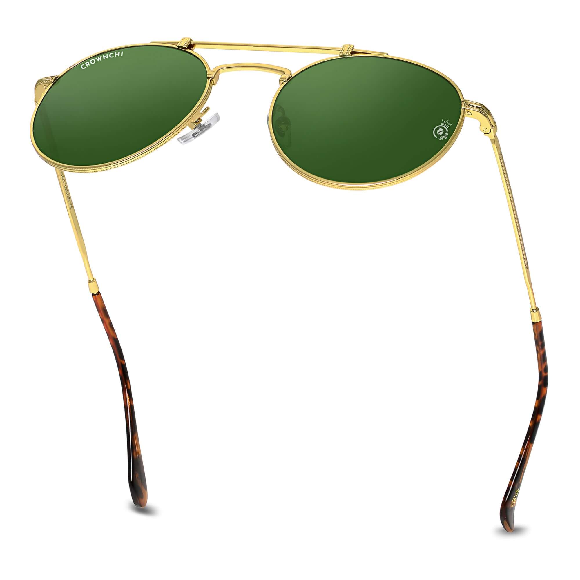 Tokyo Gold Green Upper Bridge Round Edition Sunglasses