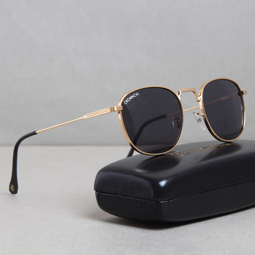 Gold Metal Round Frame Sunglasses | New Look