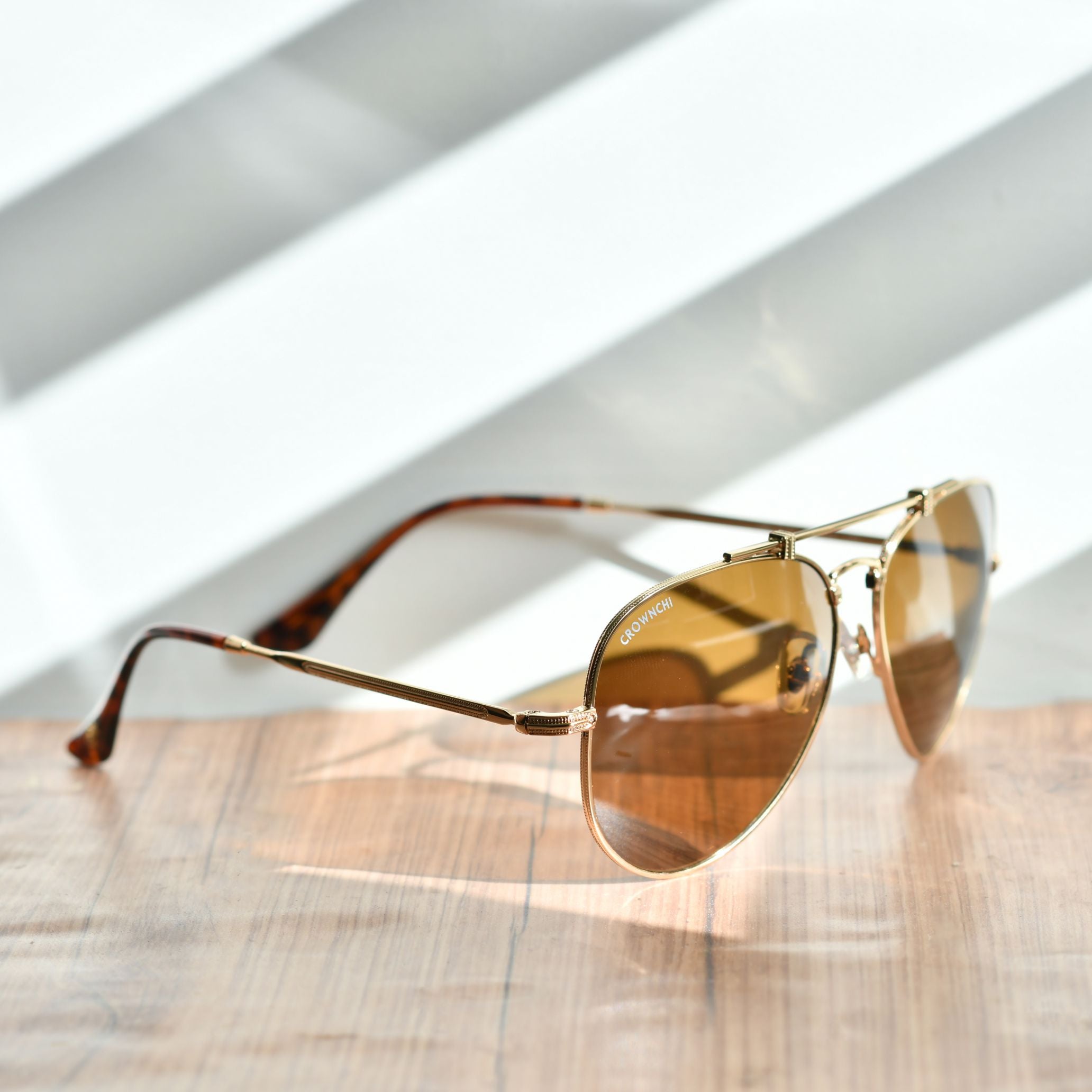 Wingman Gold Brown Pilot Edition Sunglasses