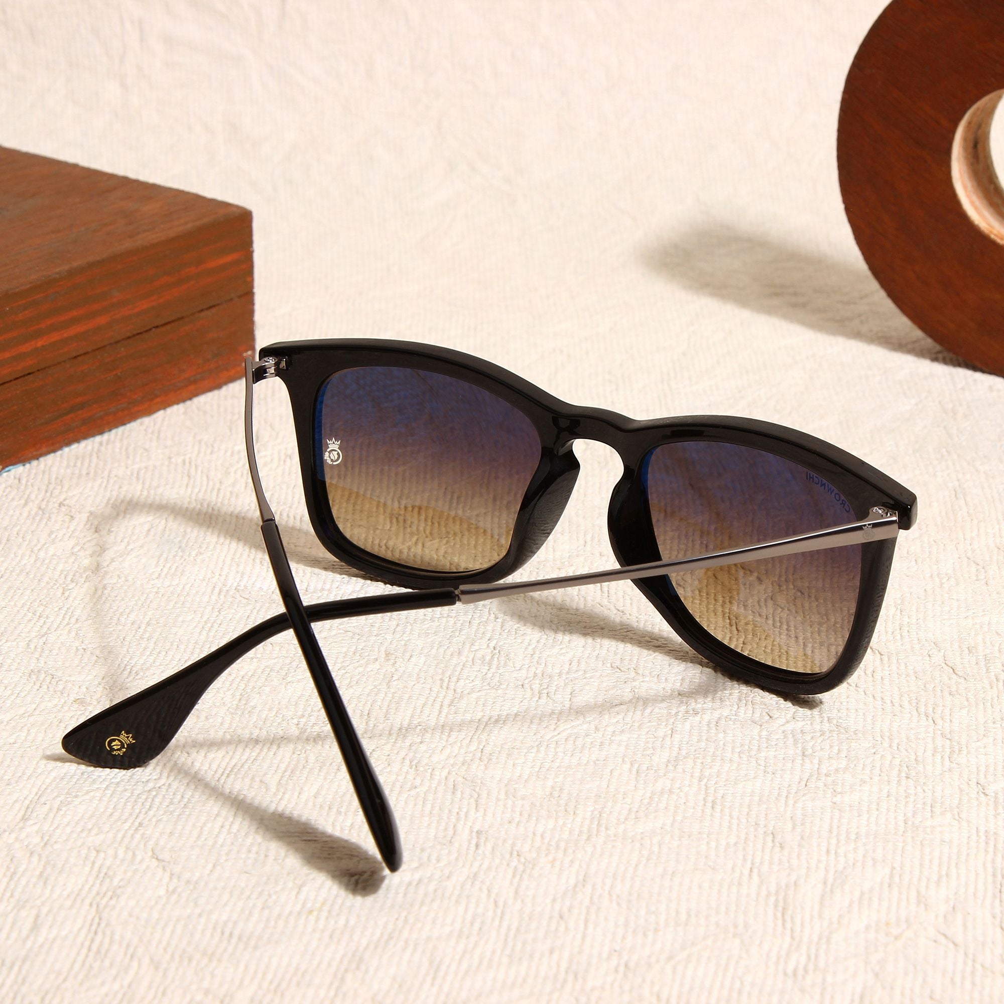 Sparrow Black Brown Gradient Square Edition Sunglasses